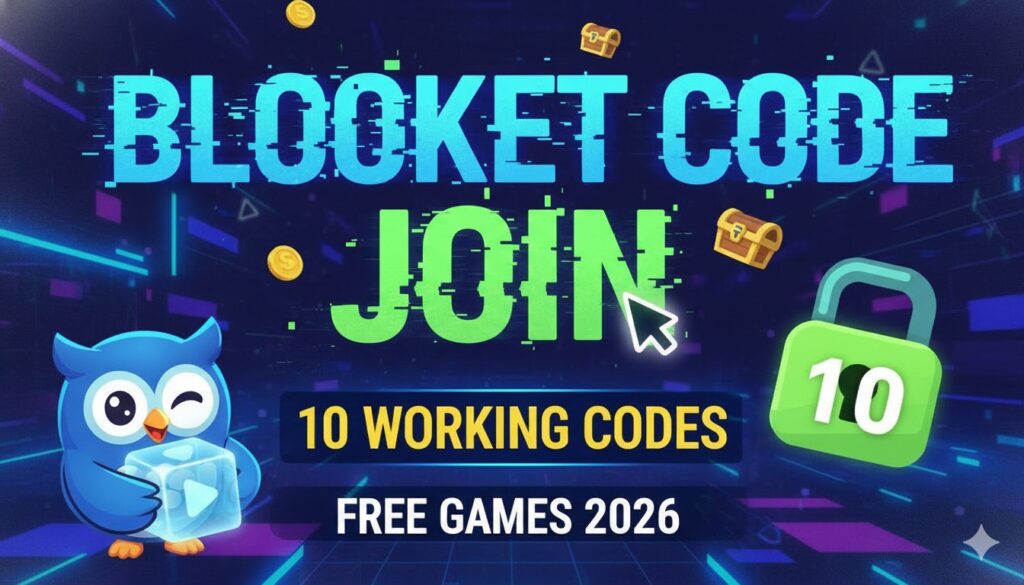 Graphic showing Blooket join code entry screen with numeric Game IDs for free live games in 2026