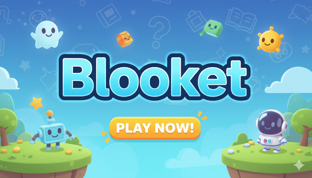 Colorful collection of Blooket characters known as Blooks, including rare and seasonal avatars on a vibrant game background